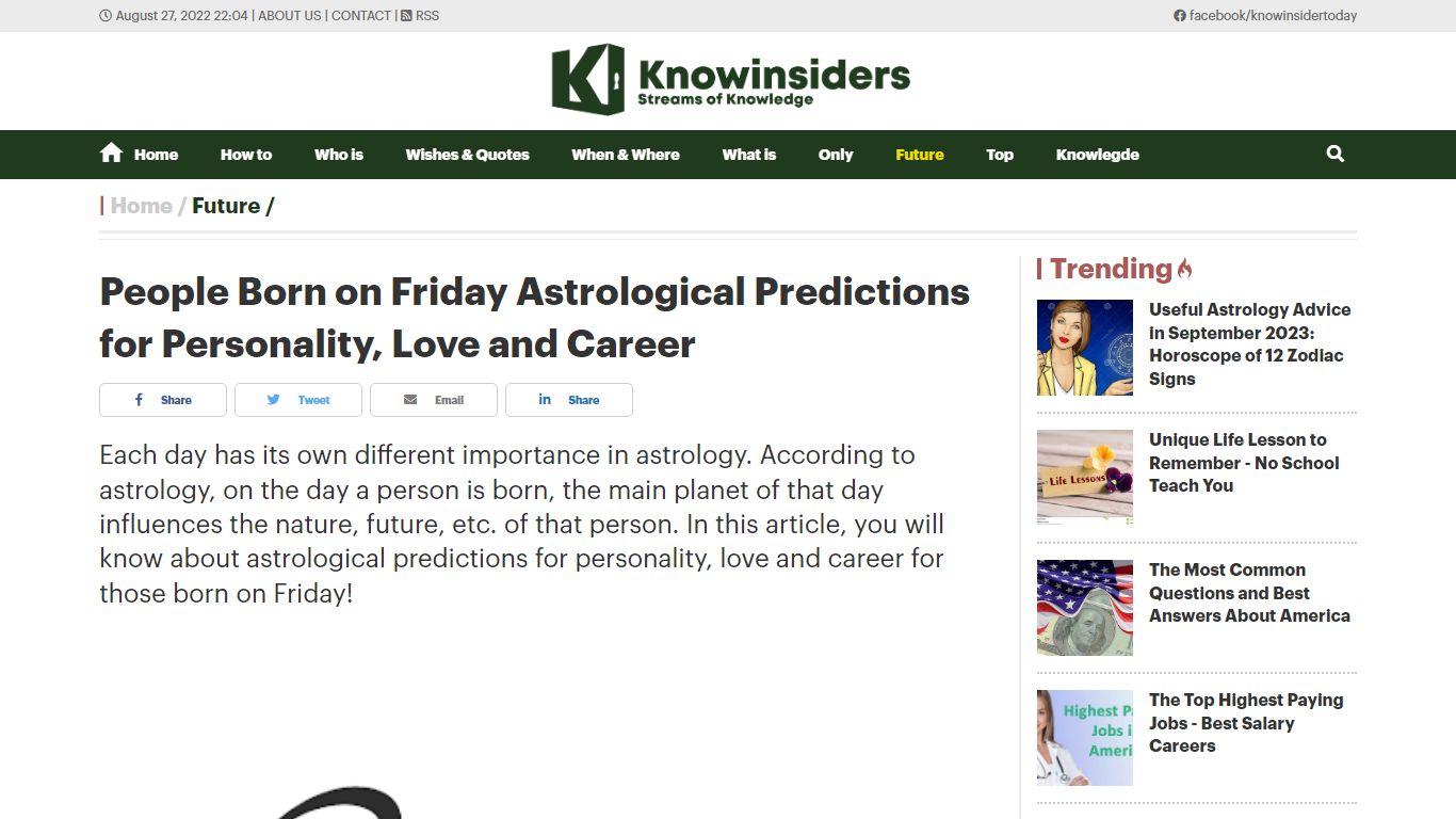 People Born on Friday Astrological Predictions for Personality, Love ...